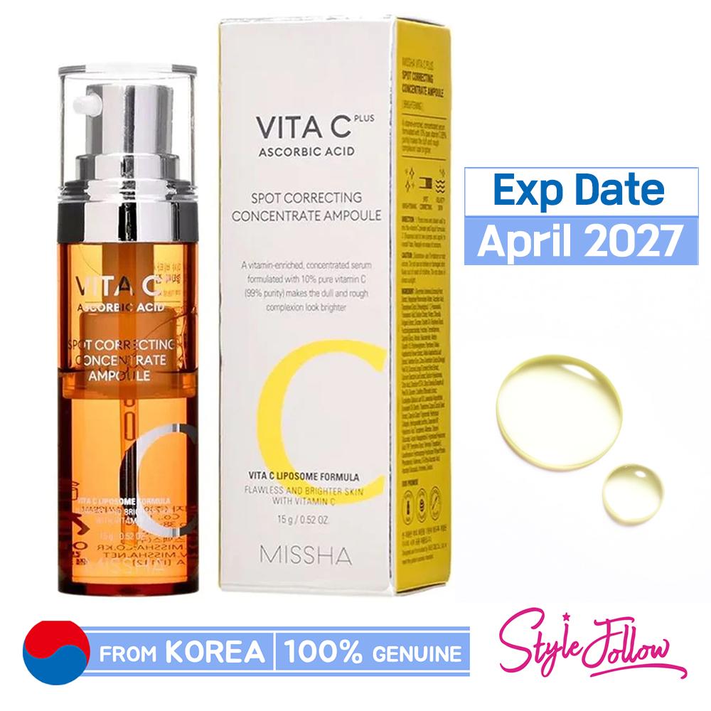 [MISSHA] Vita C Plus Корректирующий точечный концентрат, ампула 15 г 1pc + Sample Gifts